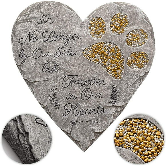 Dog Memorial Stone Grave Marker Pet Memorial Gift 6-7 Riverstone With Dog Bone 